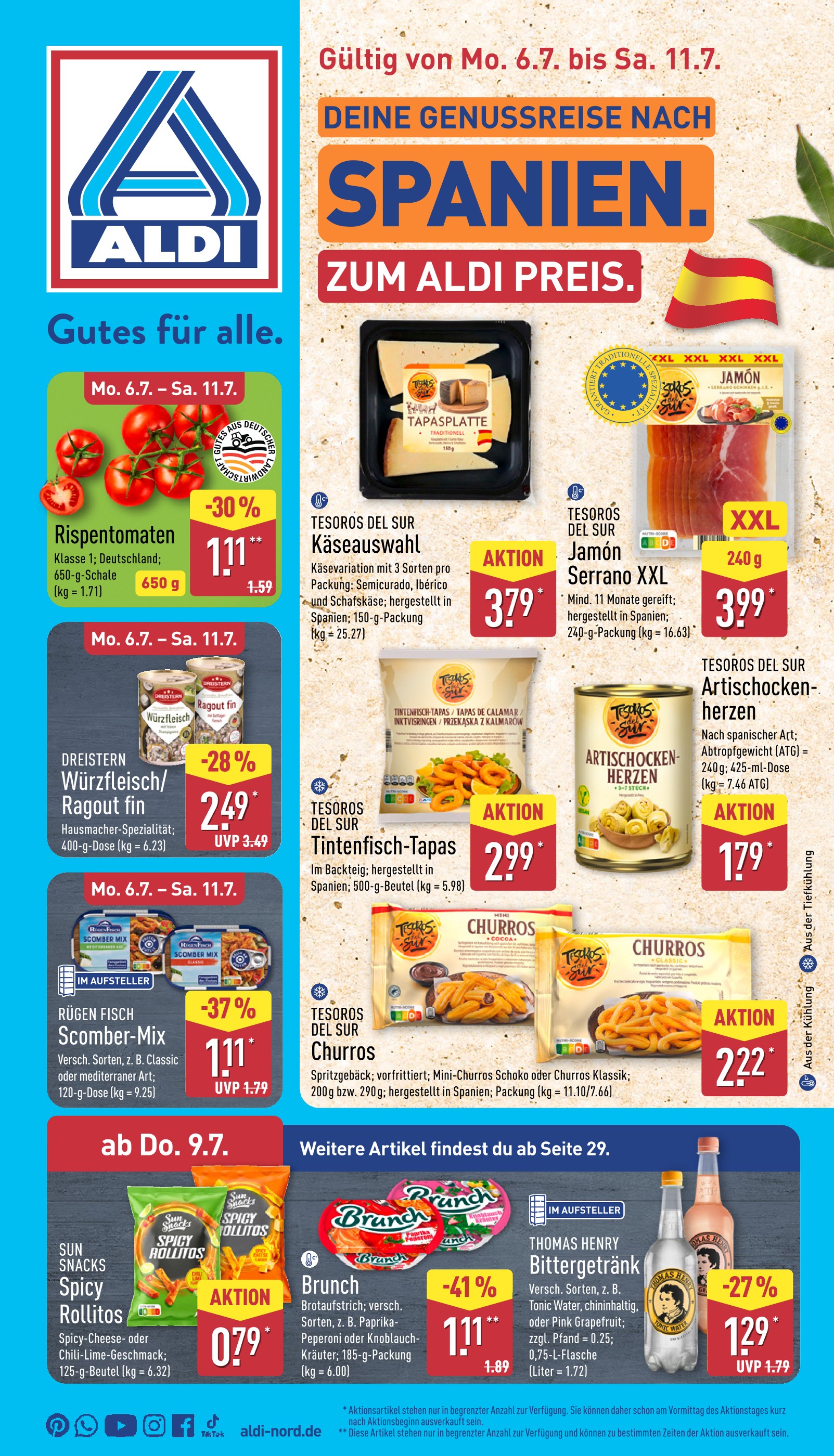 Aktueller ALDI Nord Discounter Prospekt in Waren und Umgebung, "Aktuelle Angebote" mit 41 Seiten, 06.07.2026 - 11.07.2026